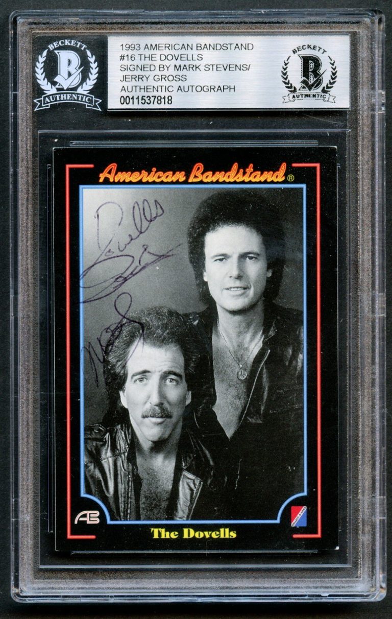 Mark Stevens & Jerry Gross signed autograph American Bandstand Dovells Card BAS