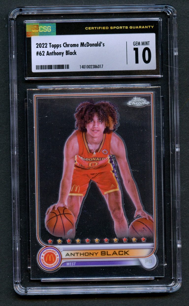Anthony Black 2022 Topps Chrome #62  McDonald's Basketball Card CSG 10 Gem Mint