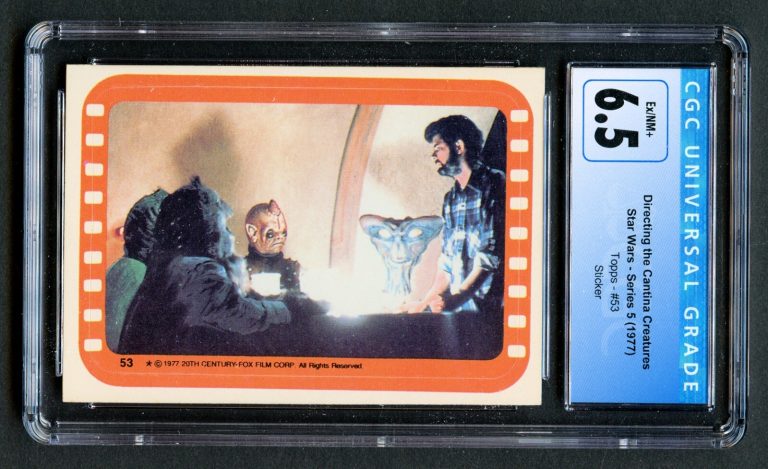 Directing the Cantina Creatures 53 Star Wars Series 5 Sticker 1977 Topps CGC 6.5