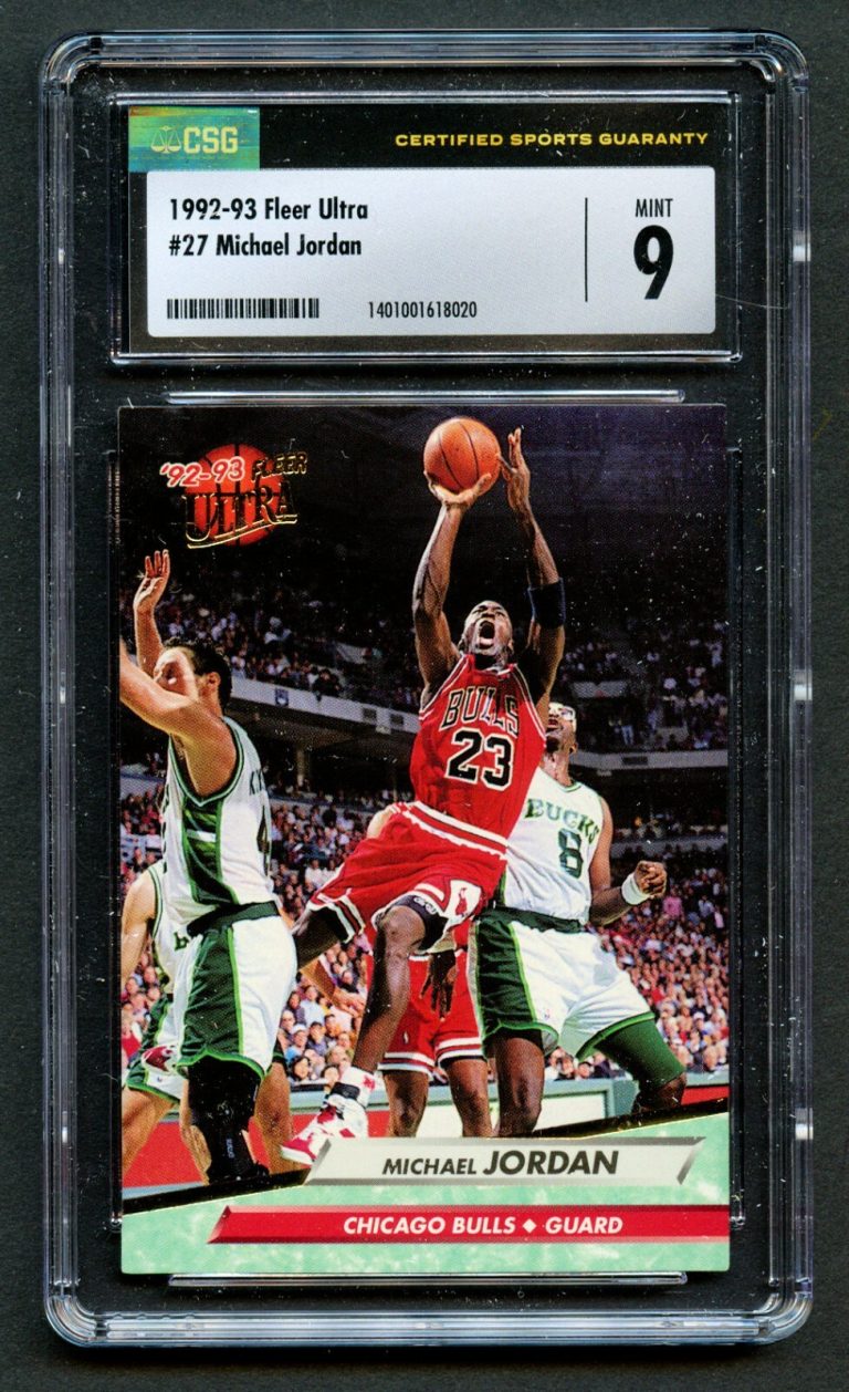 Michael Jordan #27 Fleer Ultra 1992-93 Basketball Card Chicago Bulls CSG 9 Mint