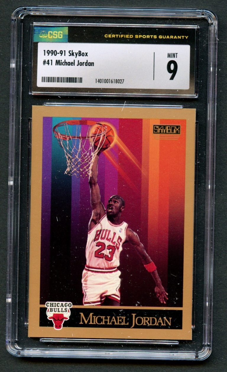 Michael Jordan #41 SkyBox 1990-91 Chicago Bulls Basketball Card CSG 9 Mint