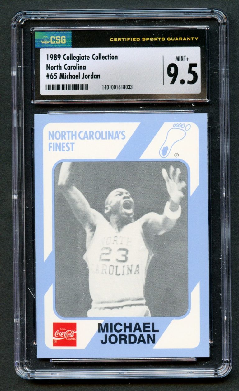 Michael Jordan #65 Collegiate Collection 1989 North Carolina Basketball CSG 9.5