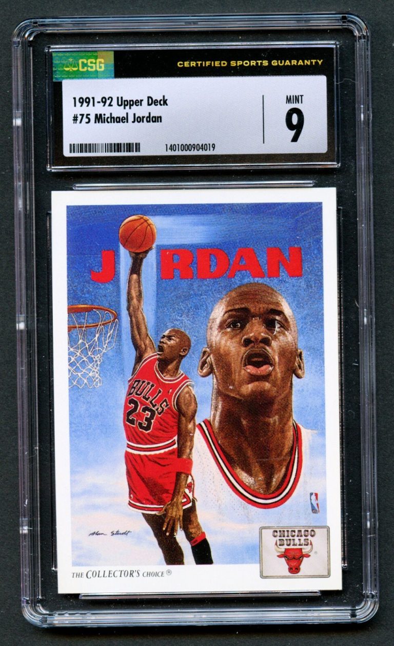 Michael Jordan #75 Upper Deck 1991-92 Chicago Bulls Basketball Card CSG 9 Mint