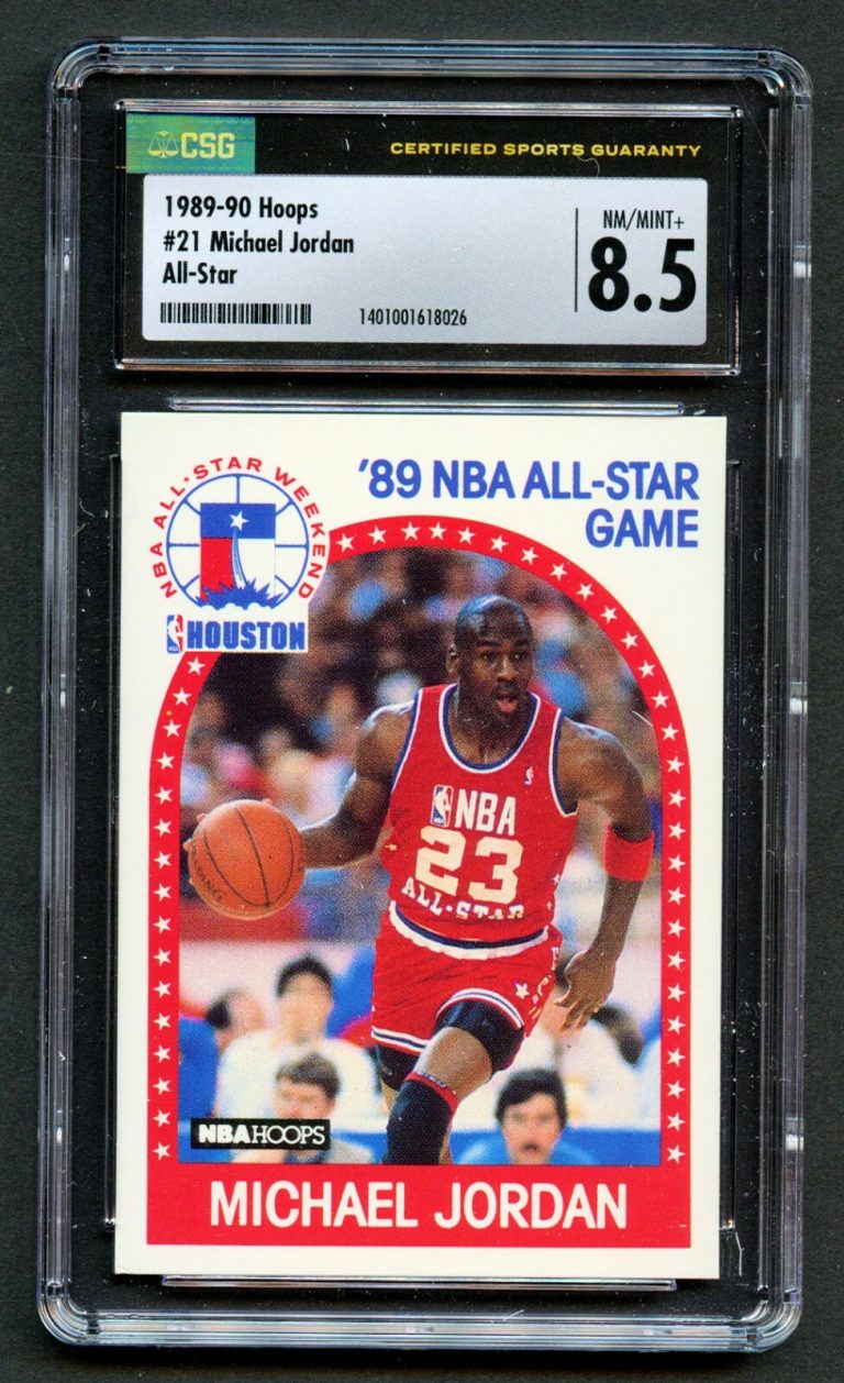 Michael Jordan #21 Hopps 1989-90 All-Star Basketball Card Chicago Bulls CSG 8.5