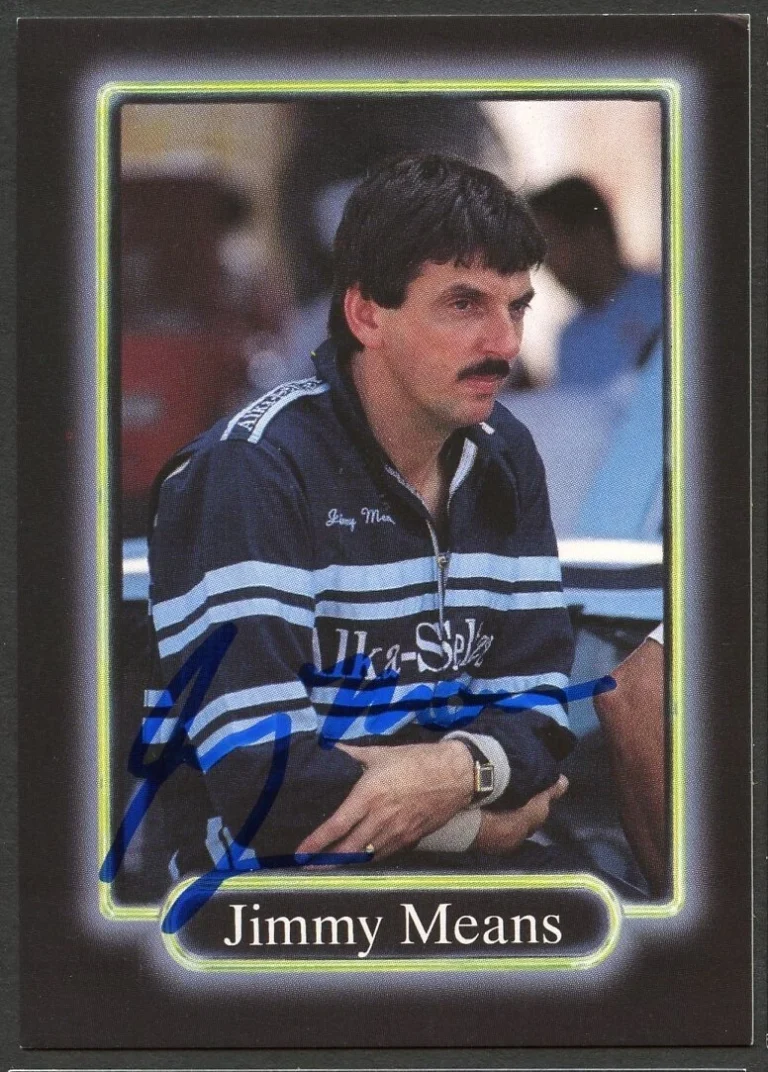 Jimmy Means #52 signed autograph auto 1990 Maxx NASCAR Racing Trading Card