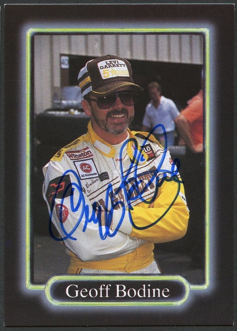Geoff Bodine #11 signed autograph auto 1990 Maxx NASCAR Racing Trading Card