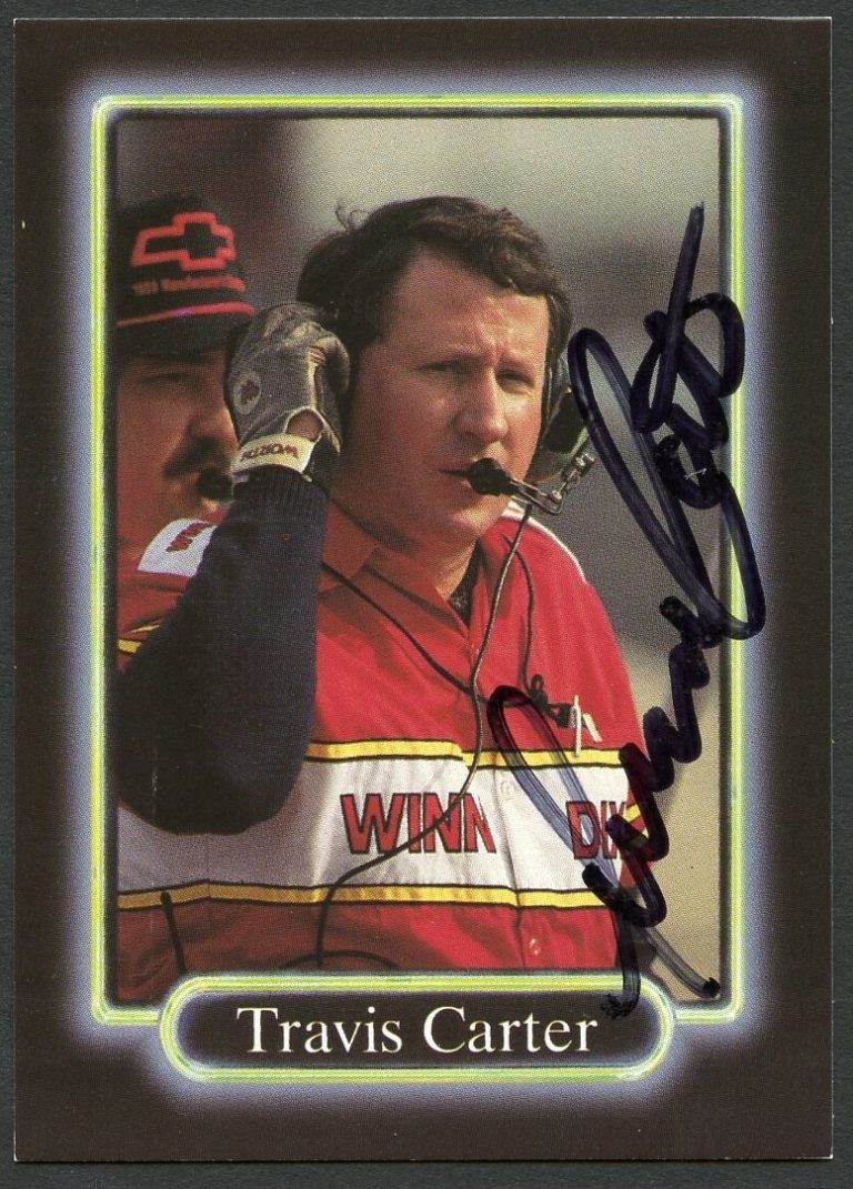 Trevor Carter #65 signed autograph auto 1990 Maxx NASCAR Racing Trading Card