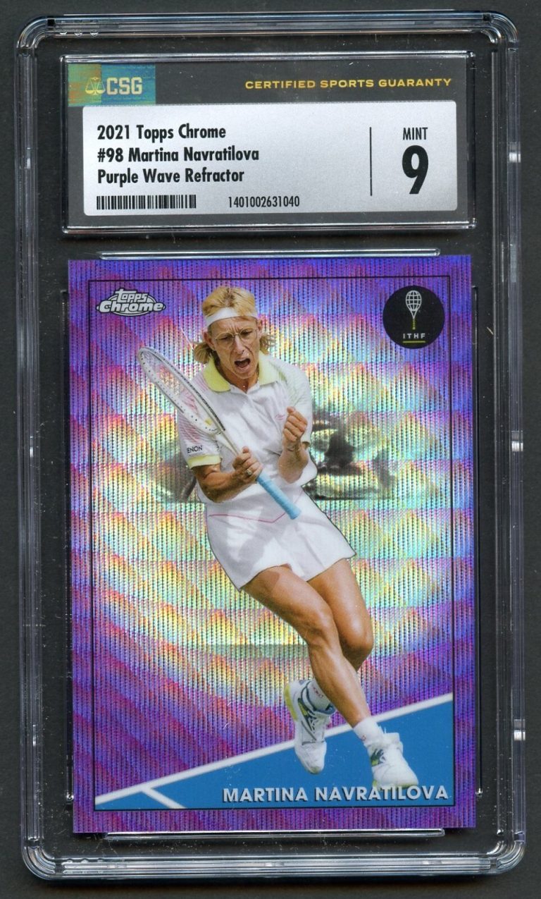 Martina Navratilova 2021 Topps Chrome #98 Purple Wave Refractor 82/199 CSG 9