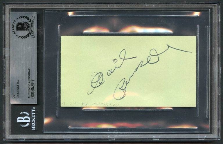Gail Russell d1961 signed autograph 2x5 cut Actress in Angel and The Badman BAS