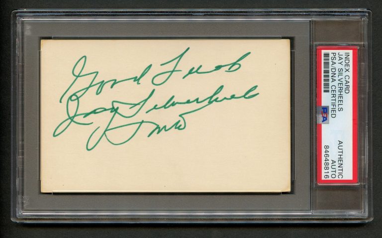 Jay Silverheels signed autograph Vintage 3x5 Tonto on The Lone Ranger PSA Slab