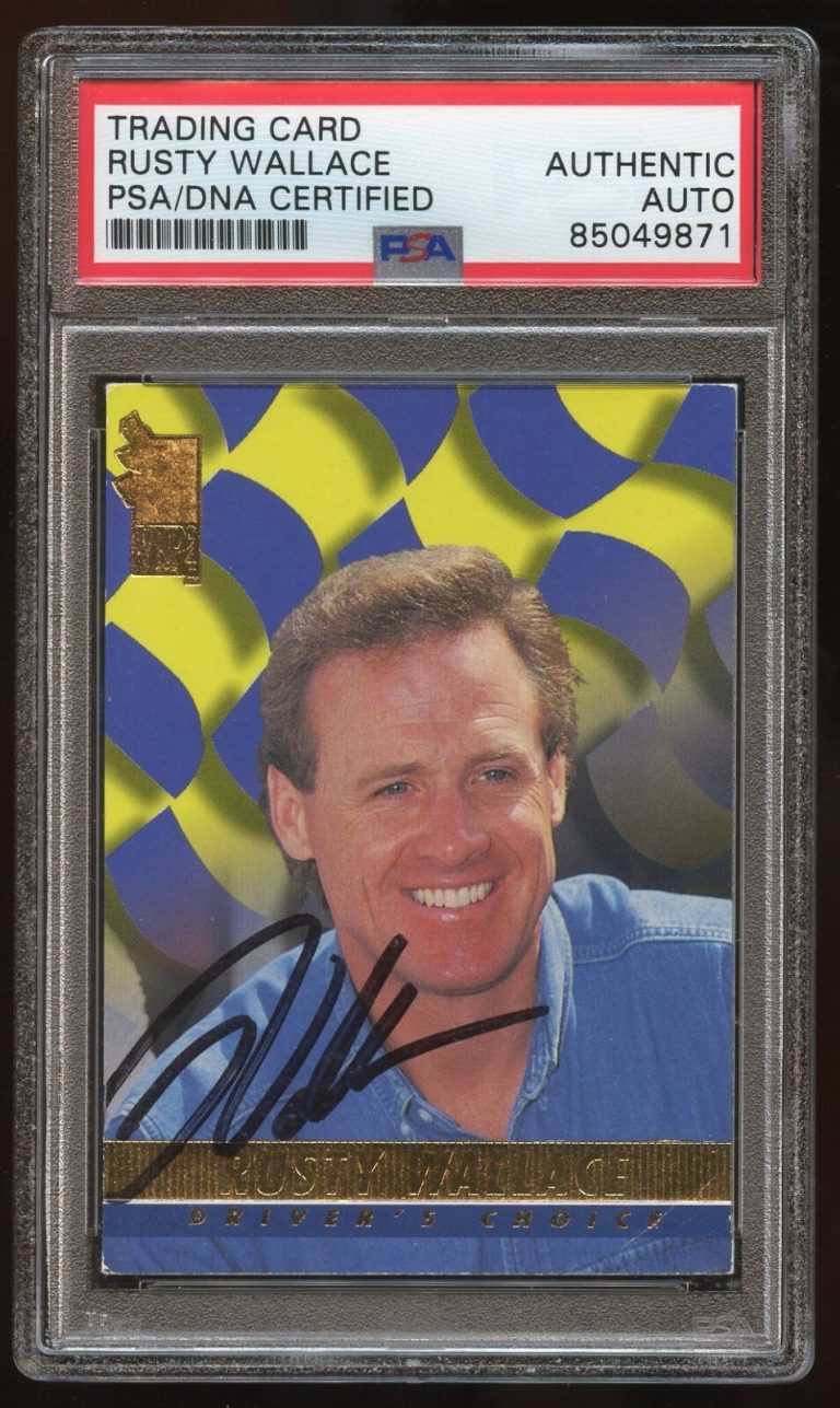 Rusty Wallace DC9 signed autograph auto 1994 Press Pass Trading Card PSA Slabbed