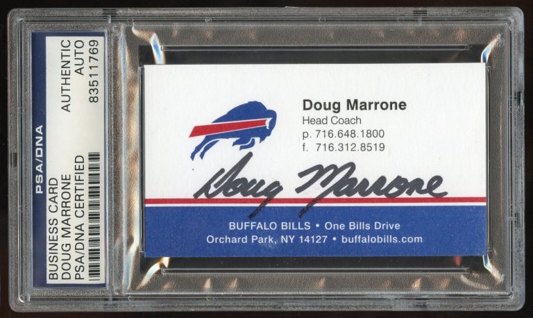 Doug Marrone signed autograph Buffalo Bills Head Coach Business Card PSA Slabbed