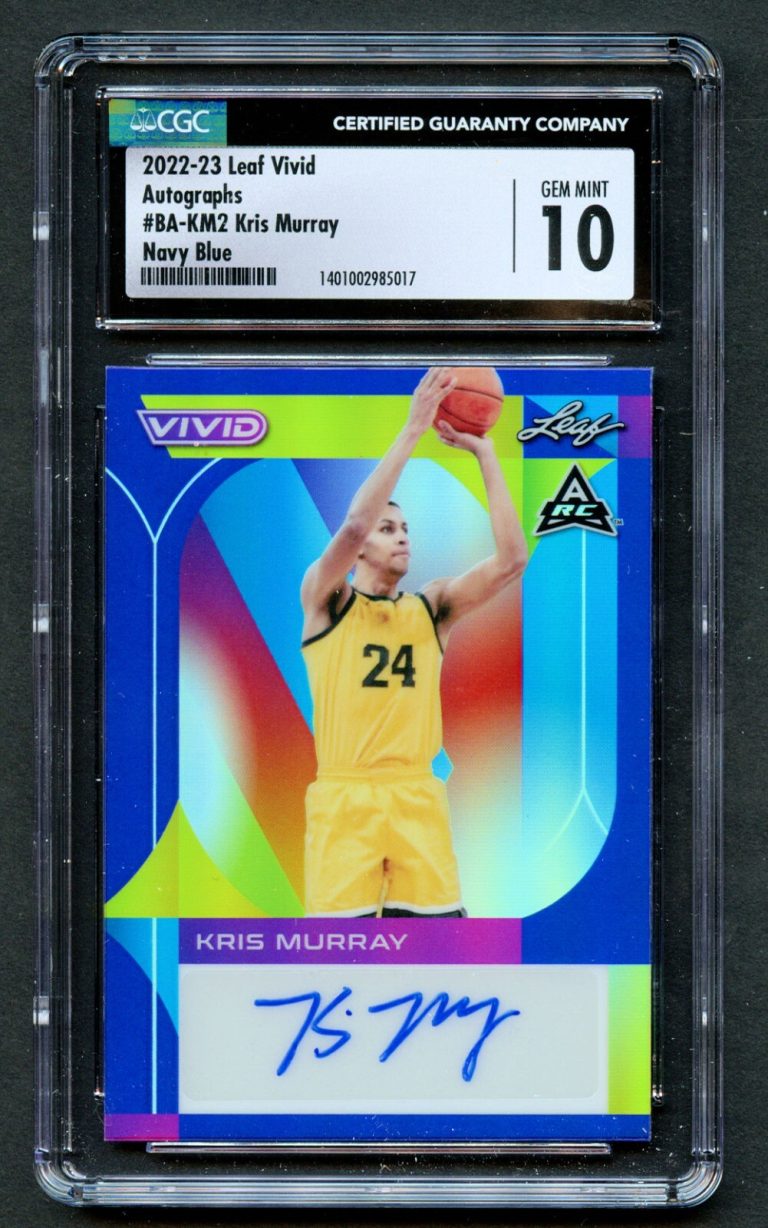 Kris Murray BA-KM2 Leaf 2022-23 Vivid Autographs Navy Blue 29/30 CGC 10 Auto 10