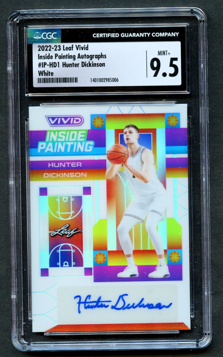 Hunter Dickinson Leaf 2022-23 Vivid Inside Painting Autographs White 13/25 CGC