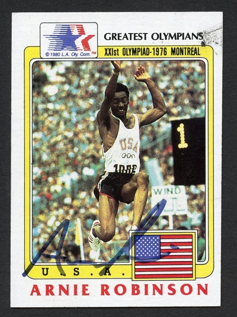 Arnie Robinson #7 signed autograph 1983 Topps Greatest Olympians Trading Card