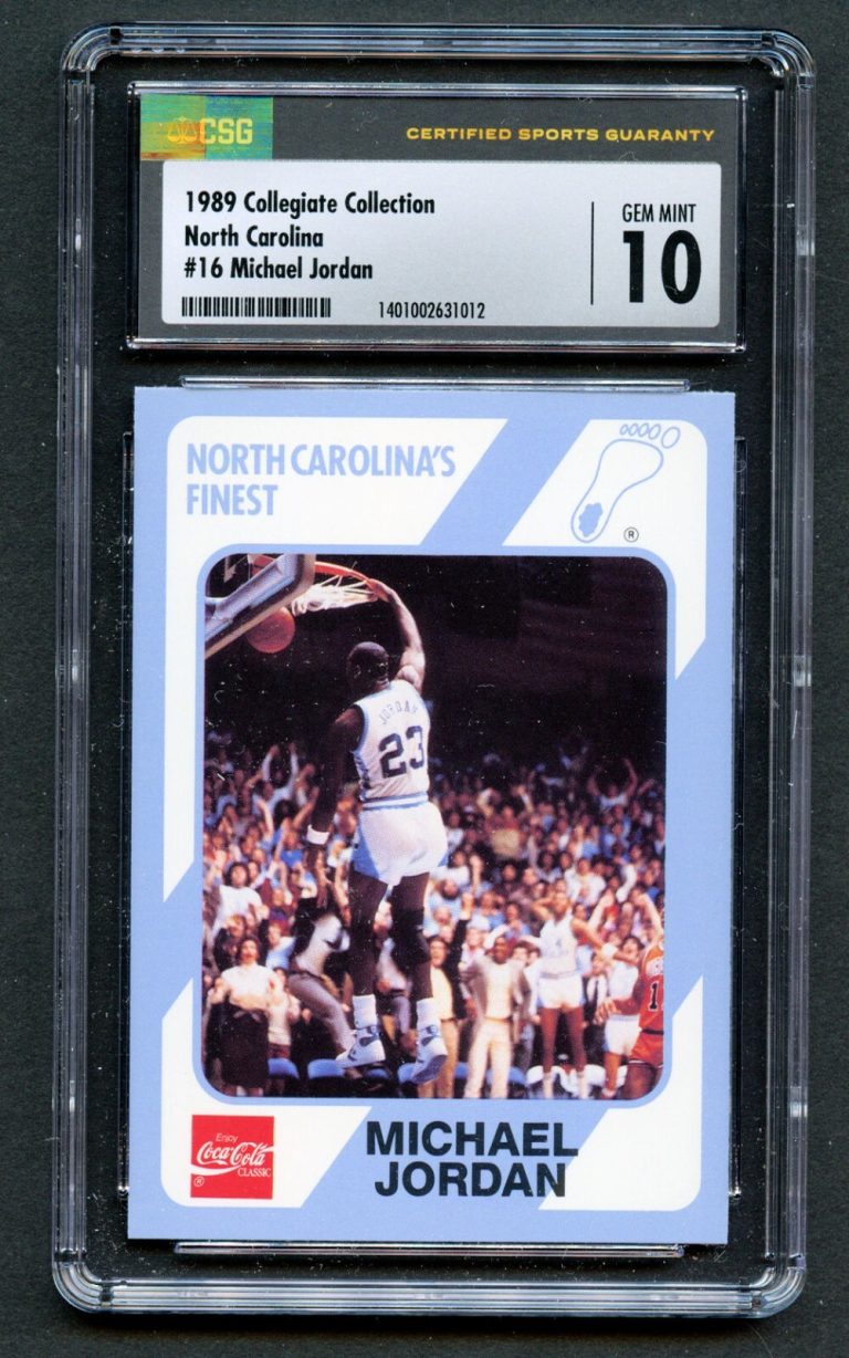 Michael Jordan #16 Collegiate Collection 1989 North Carolina Card CSG 10