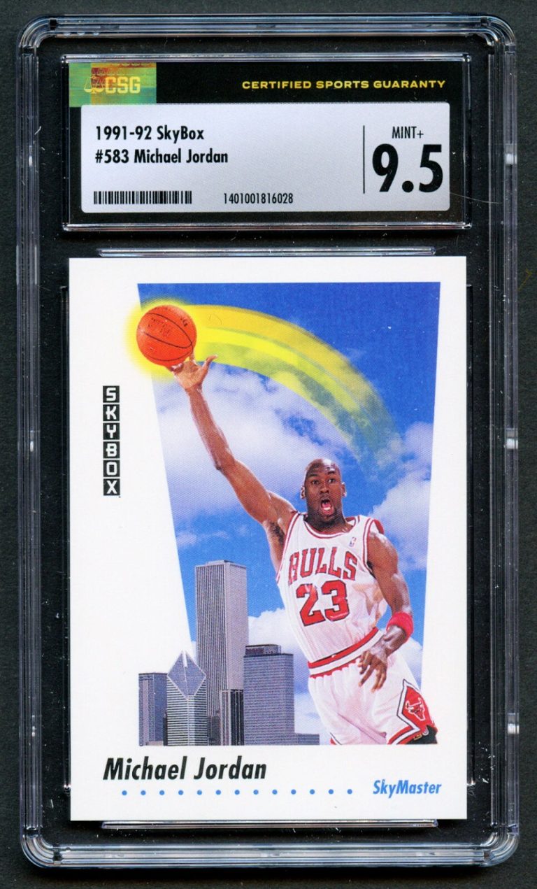 Michael Jordan #583 SkyBox 1991-92 Chicago Bulls Basketball Trading Card CSG 9.5