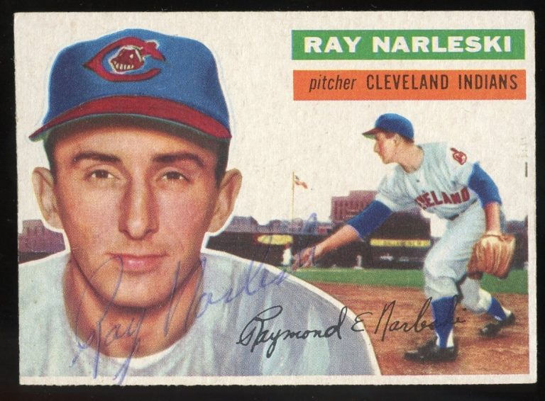 Ray Narleski #133 signed autograph auto 1956 Topps Baseball Trading Card