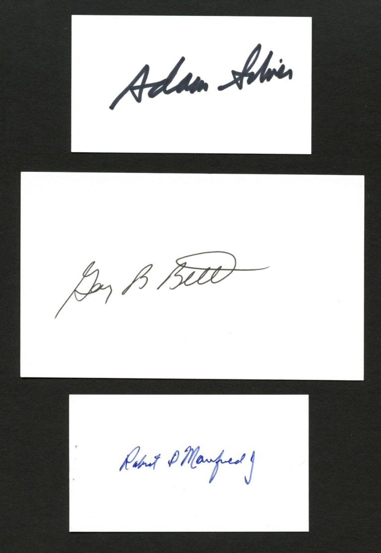 MLB, NHL, NBA Commissioner autographs Adam Silver, Robert Manfred & Gary Bettman