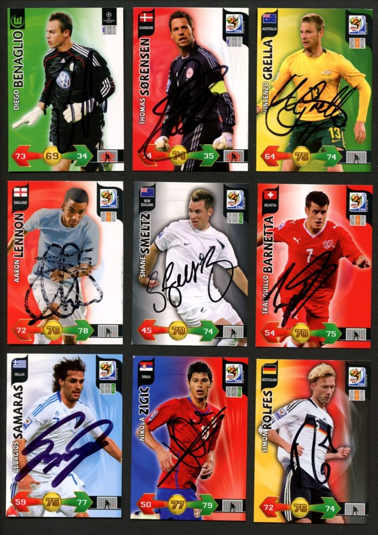 (9) 2010 Panini Soccer Card Lot w/ Aaron Lennon, Simon Rolfes, Nikola Zigic