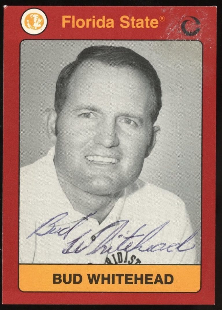 Bud Whitehead #179 signed autograph 1991 Florida St. Collegiate Collection Card