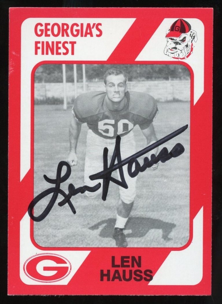Len Hauss #101 signed autograph 1989 Georgia's Finest Collegiate Collection Card