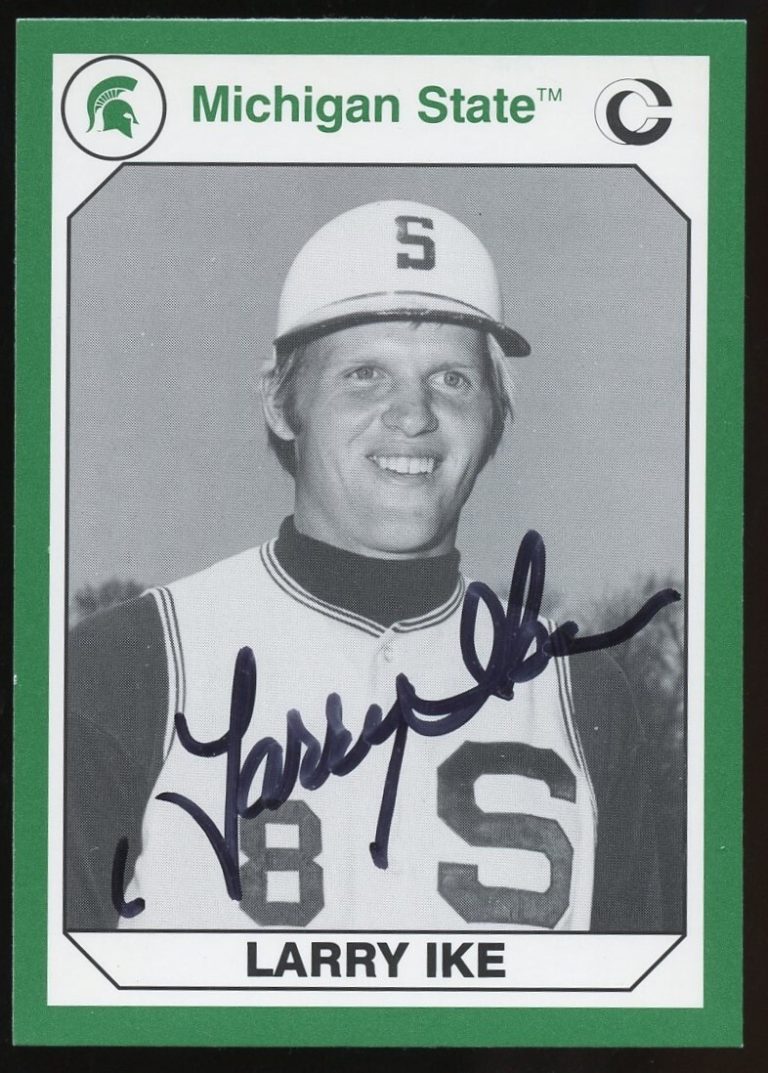 Larry Ike #184 signed autograph 1990 Michigan St. Collegiate Collection Card