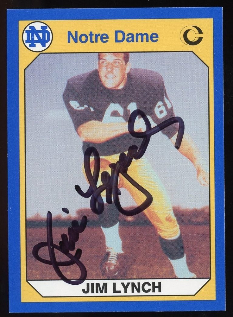 Jim Lynch #63 signed autograph auto 1990 Notre Dame Collegiate Collection Card
