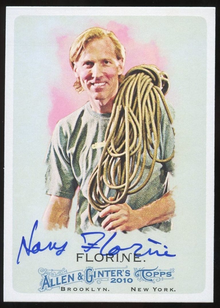 Hans Florine #128 signed autograph auto 2010 Topps Allen & Ginter's Card