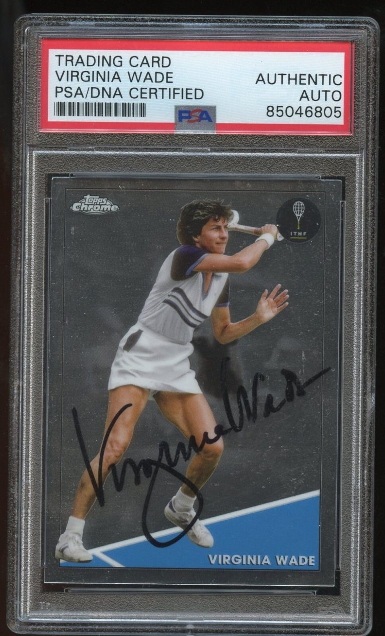 Virginia Wade #97 signed autograph 2021 Topps Tennis Chrome HOF Card PSA