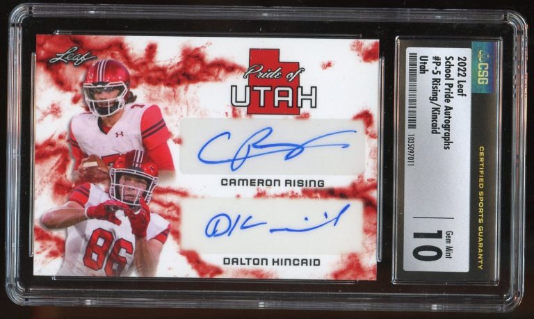 Cameron Rising & Dalton Kincaid 2022 Leaf Utah Pride Autographs 24/75 CSG 10