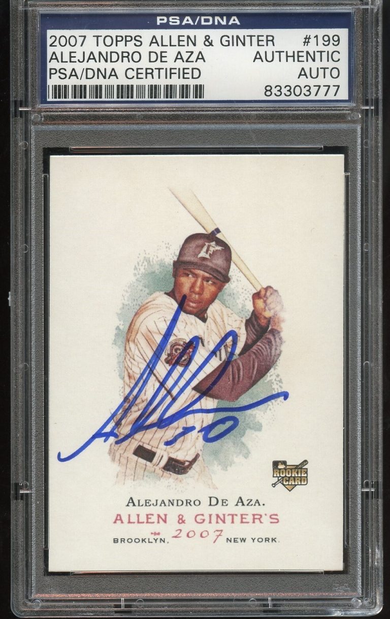 Alejandro De Aza #199 signed autograph 2007 Allen & Ginter Baseball Card PSA