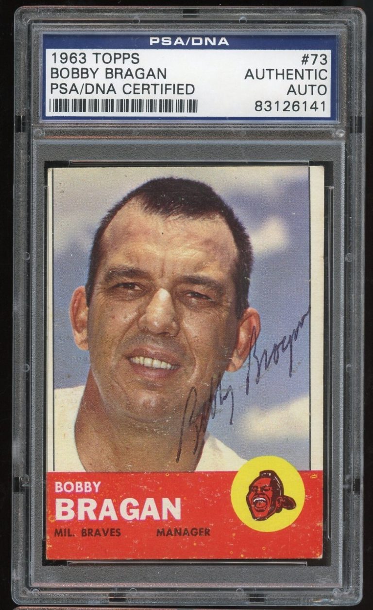 Bobby Dragan #73 signed autograph auto 1963 Topps Baseball Manager PSA Slabbed