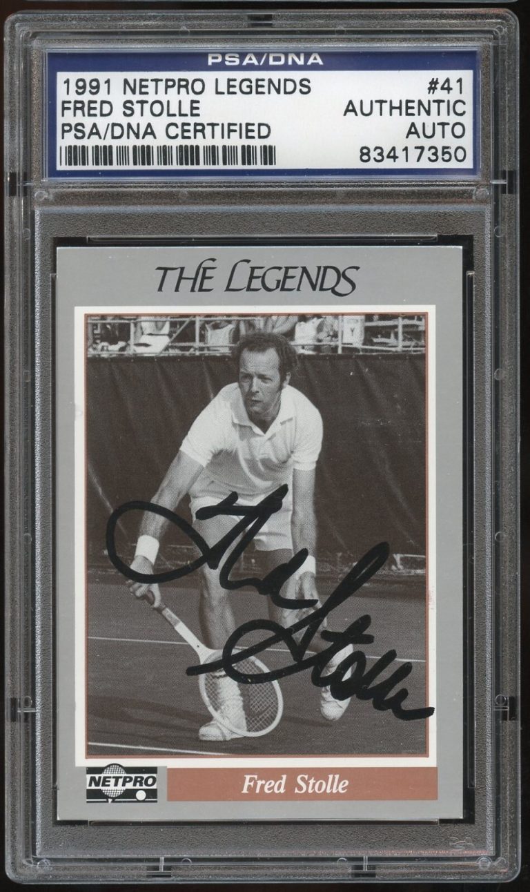 Fred Stolle #41 signed autograph auto 1991 NetPro Legends Tennis Card PSA Slab