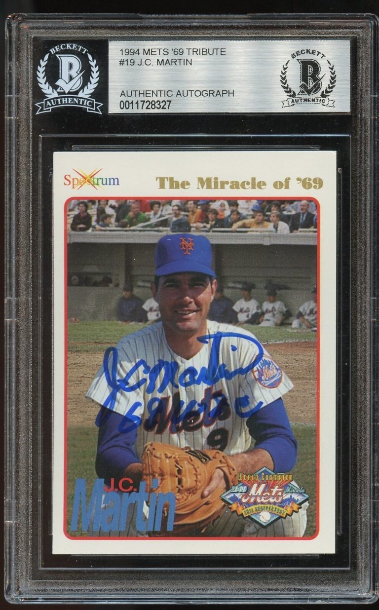 J. C. Martin #19 signed autograph auto 1994 Mets '69 Tribute Card BAS Slabbed