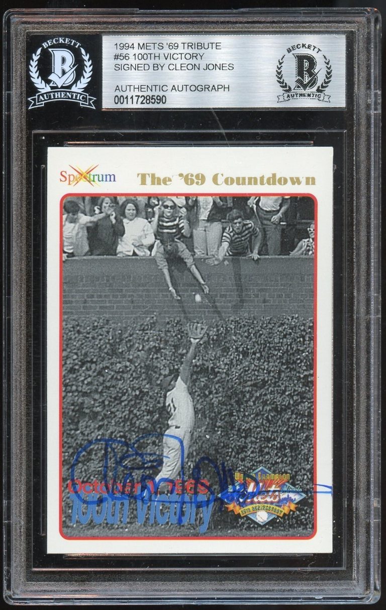 Cleon Jones #56 signed autograph auto 1994 Mets '69 Tribute Card BAS Slabbed