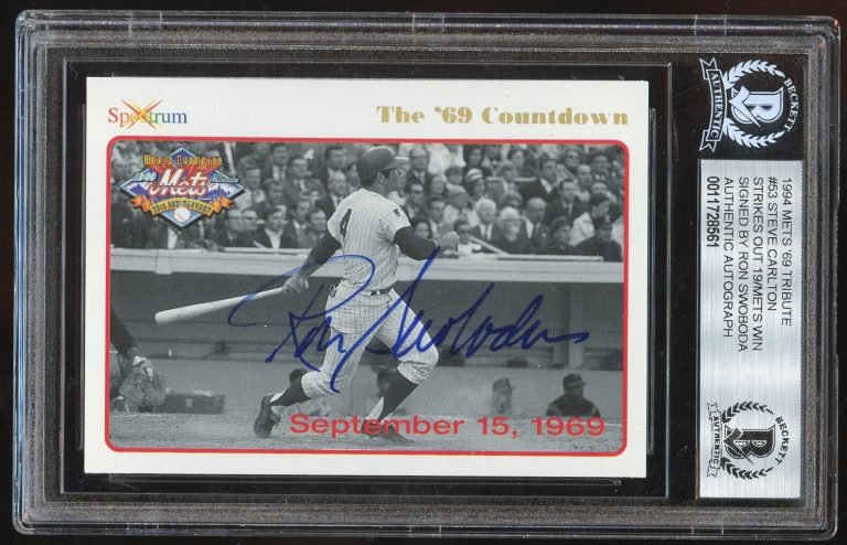 Ron Swoboda #53 signed autograph auto 1994 Mets '69 Tribute Card BAS Slabbed