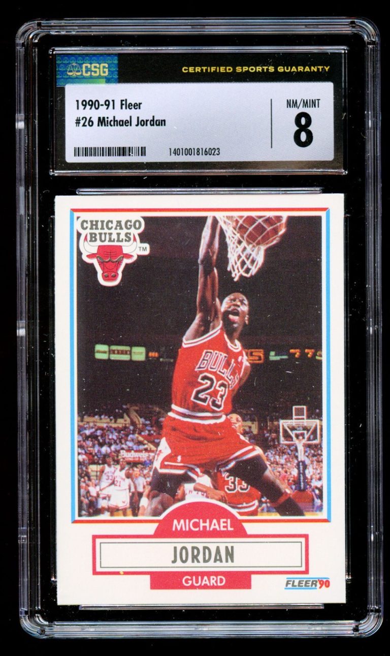 Michael Jordan #26 Fleer 1990-91 Chicago Bulls Basketball Trading Card CSG 8