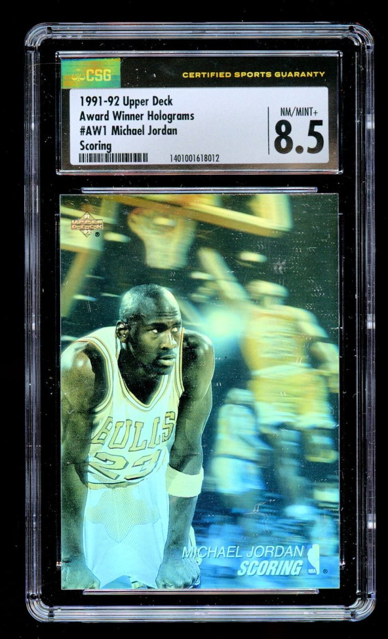 Michael Jordan #AW1 Upper Deck 1991-92 Award Winner Scoring Holograms CSG 8.5