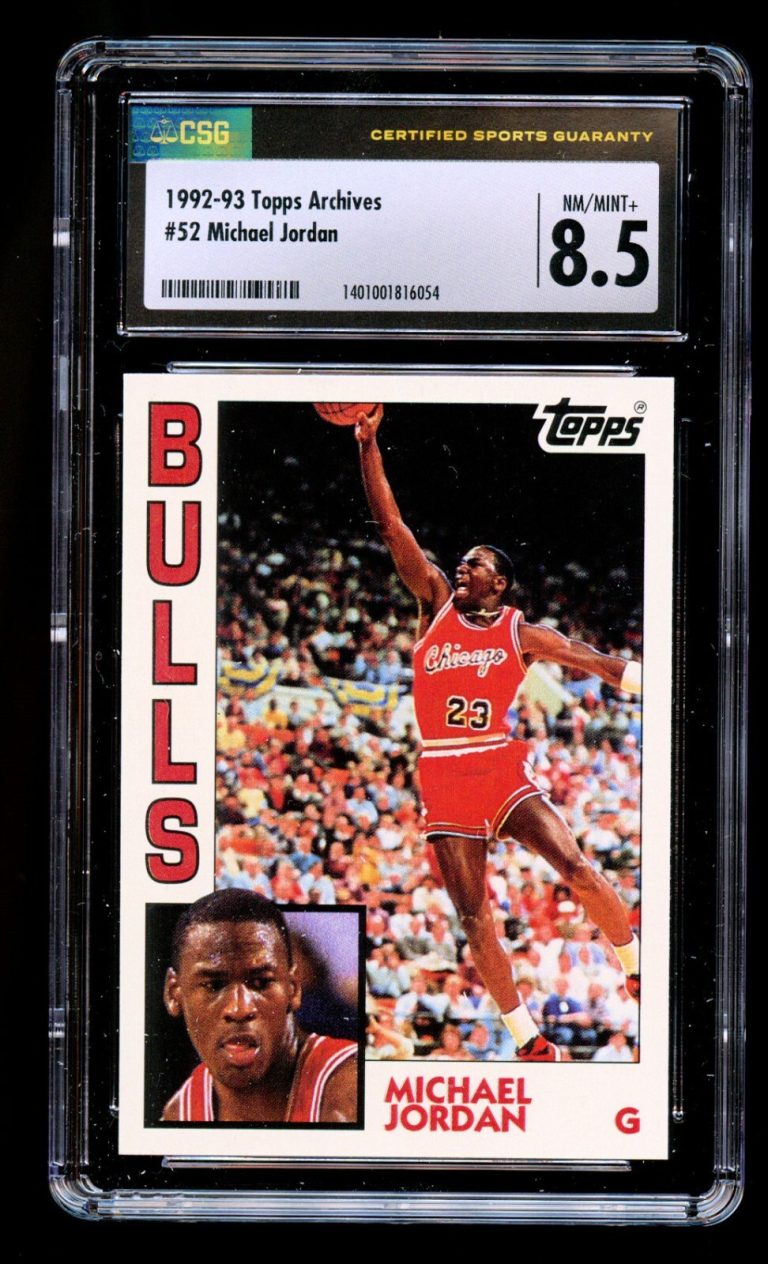 Michael Jordan #52 Topps Archives 1992-93 Chicago Bulls Basketball Card CSG 8.5