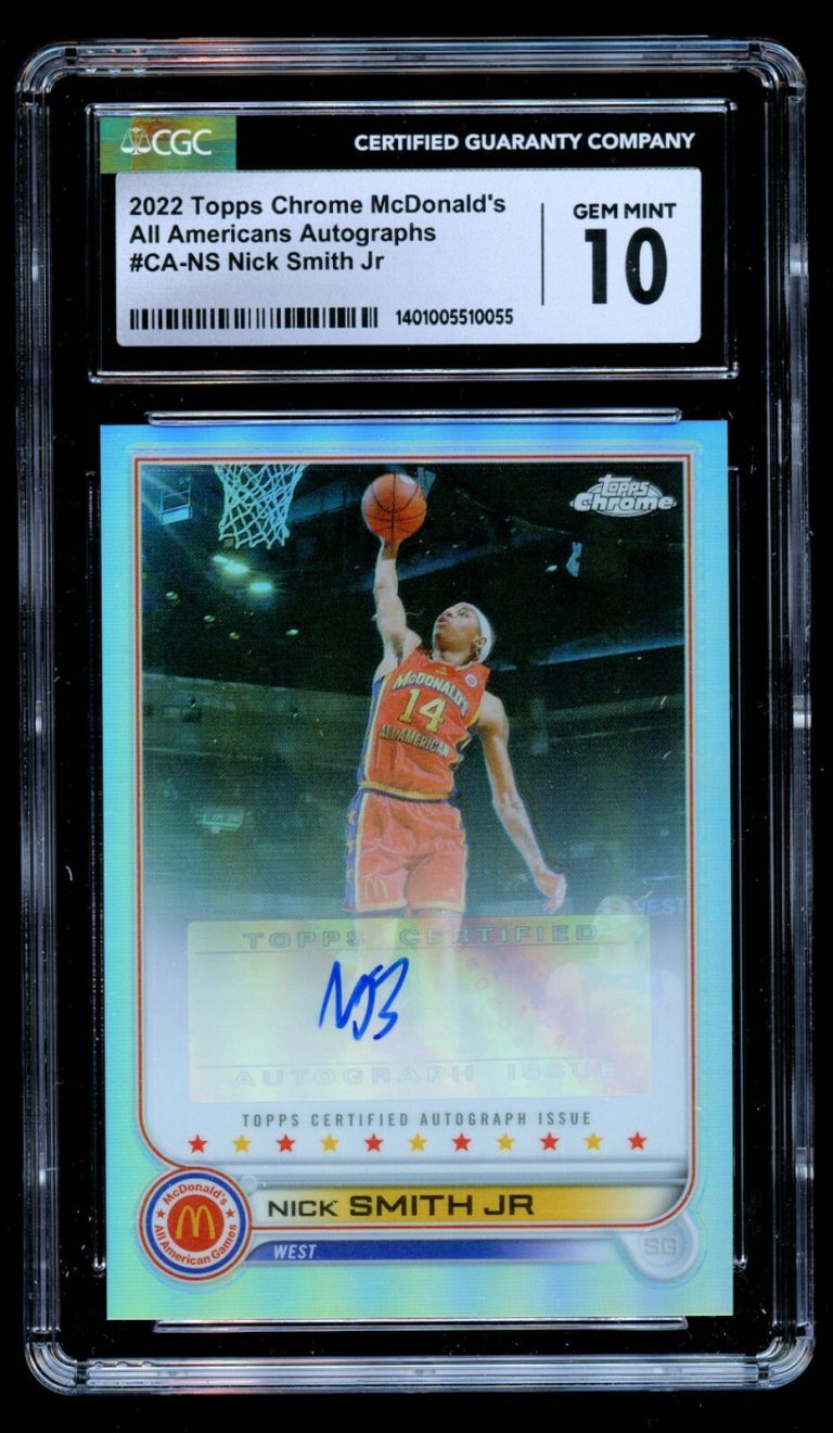 Nick Smith Jr CA-NS 2022 Topps Chrome McDonald's All Americans Autographs CGC 10