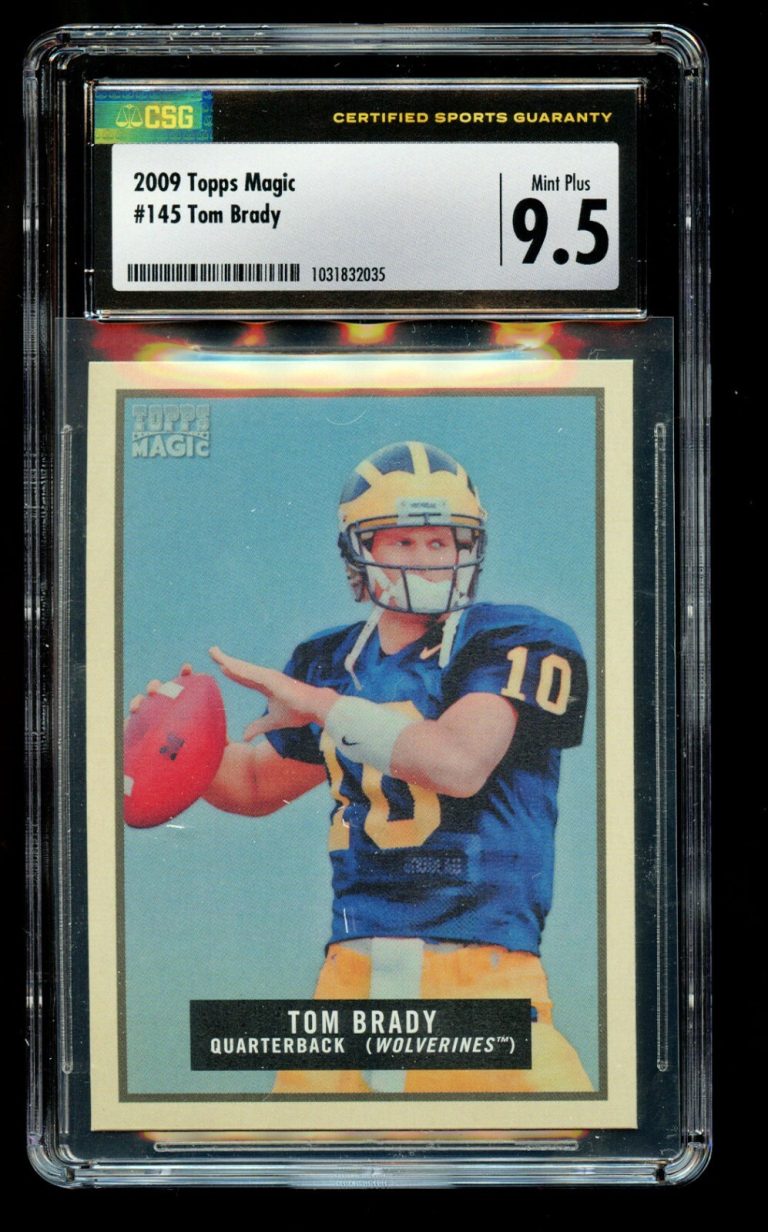 Tom Brady #145 Topps Magic 2009 Michigan Wolverines Football Card CSG 9.5