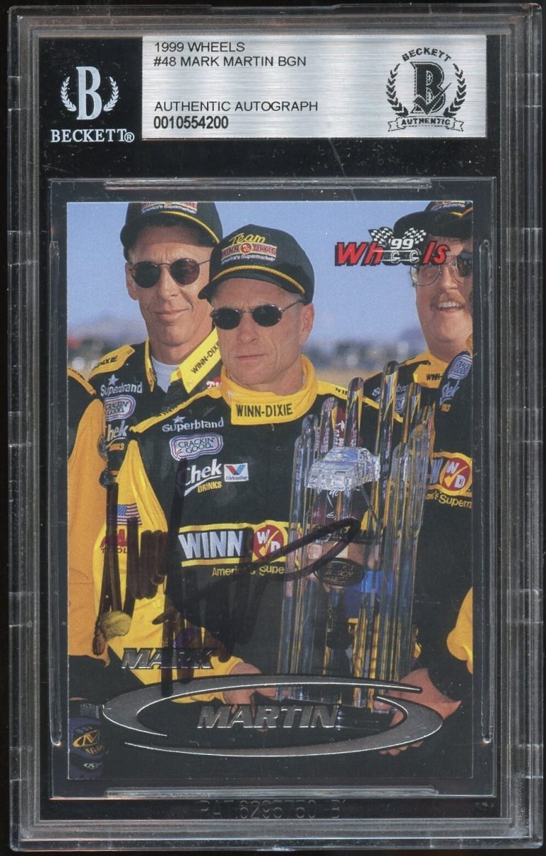 Mark Martin #48 signed autograph 1999 Wheels NASCAR Trading Card BAS Slabbed
