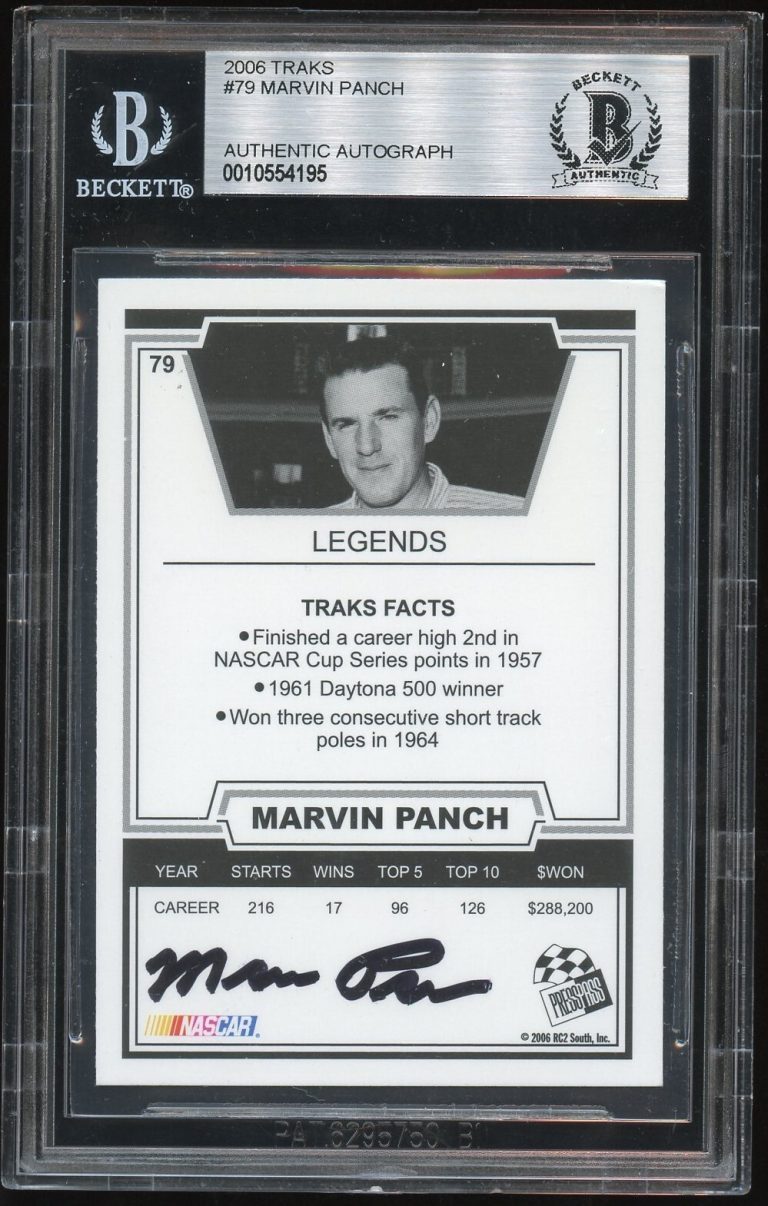 Marvin Panch #79 signed autograph 2006 Tracks NASCAR Trading Card BAS Slabbed