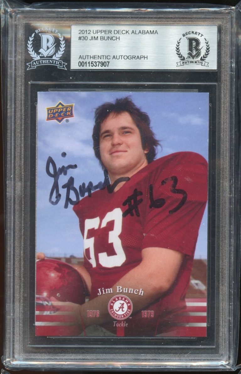 Jim Bunch #30 signed autograph auto 2012 Upper Deck Alabama Football Card BAS