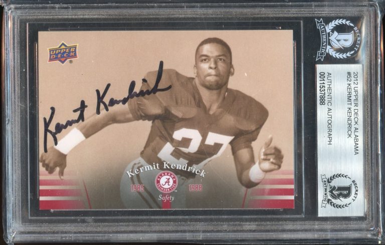 Kermit Kendrick #52 signed autograph 2012 Upper Deck Alabama Football Card BAS