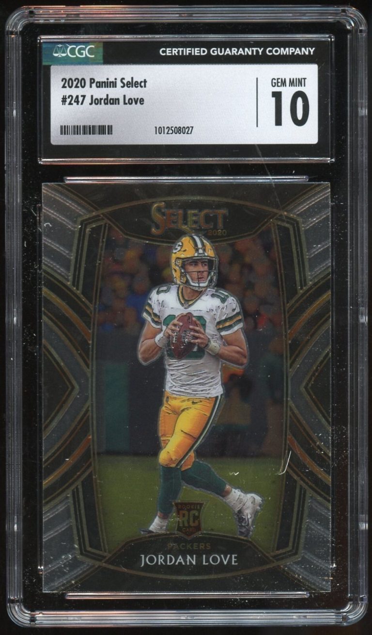 Jordan Love 247 Panini Select 2020 Football Rookie Card Green Bay Packers CGC 10