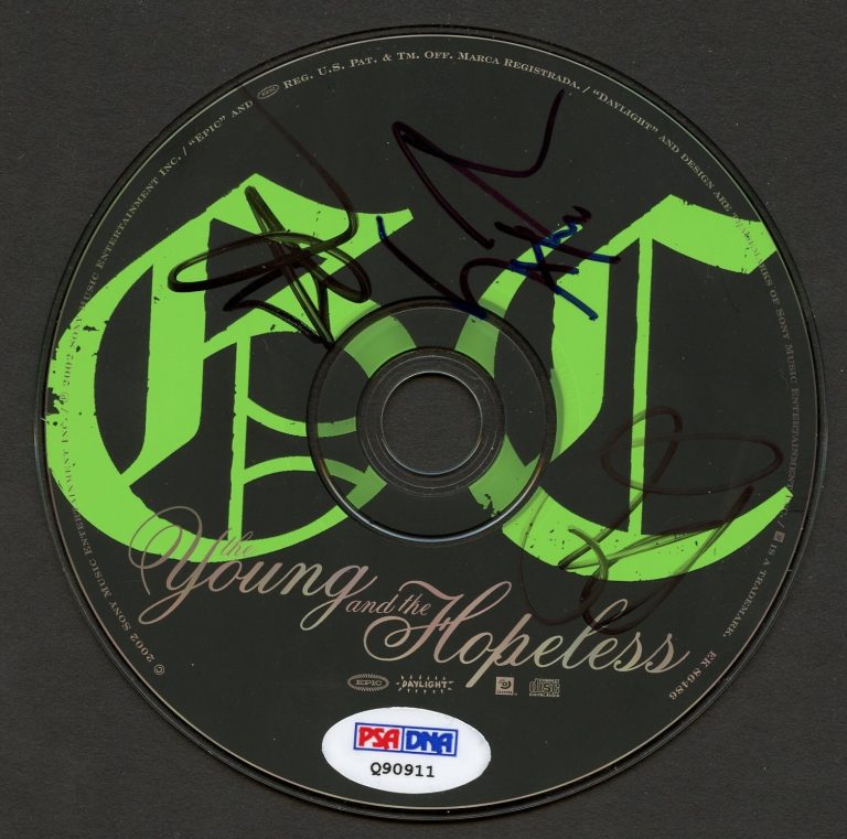 Joel Madden, Billy Martin & Dean Butterworth signed auto Disc Good Charlotte PSA