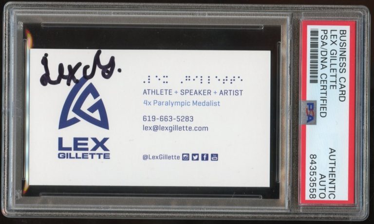 Lex Gillette signed autograph auto USA Paralympic Medalist Business Card PSA