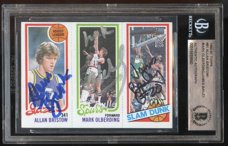 A Bristow M Olberding J Bailey #81 signed autograph 1980-81 Topps Basketball BAS